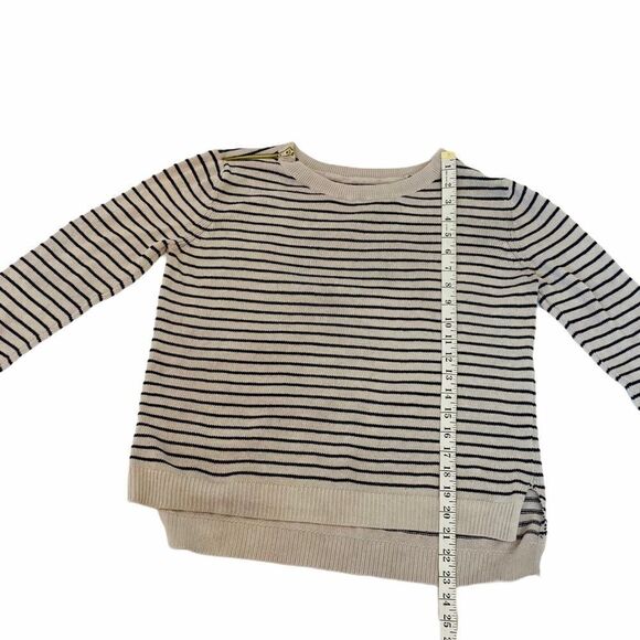 AMERICAN EAGLE Striped Knit Cream & Navy Sweater - Picture 6 of 8